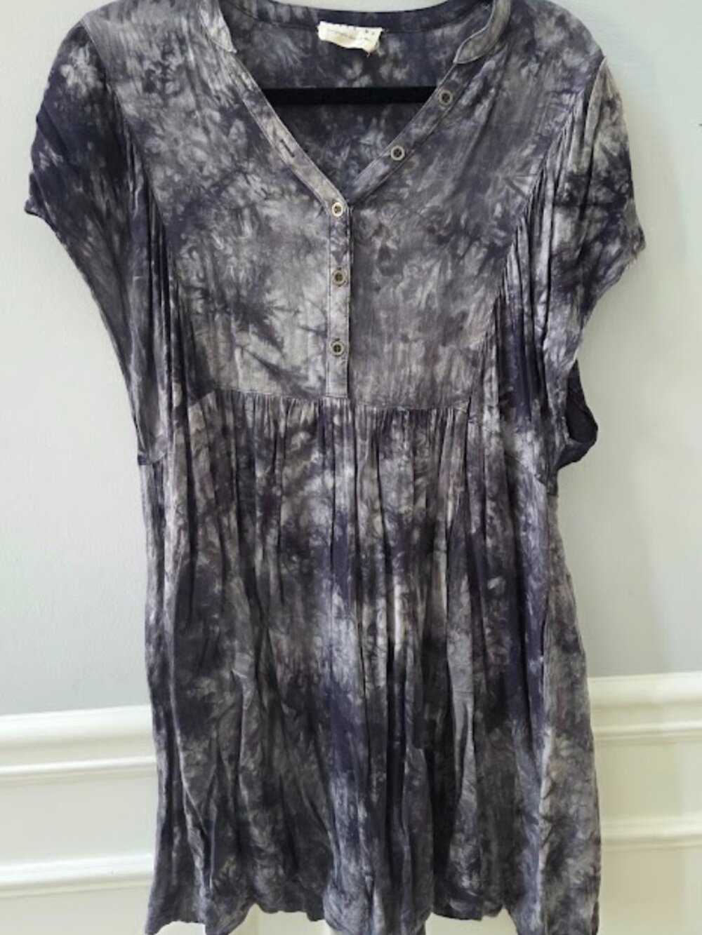 Grey Tie Dye Mini Dress